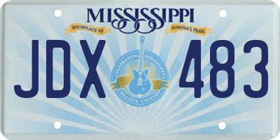 MS license plate JDX483