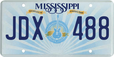 MS license plate JDX488