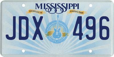 MS license plate JDX496