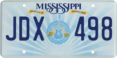 MS license plate JDX498