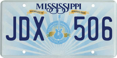 MS license plate JDX506