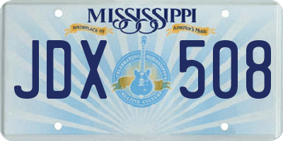 MS license plate JDX508
