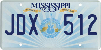 MS license plate JDX512