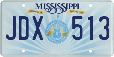 MS license plate JDX513
