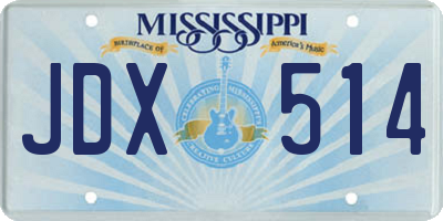 MS license plate JDX514