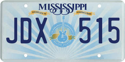 MS license plate JDX515