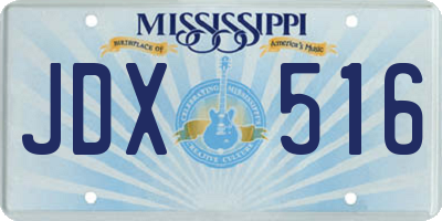 MS license plate JDX516