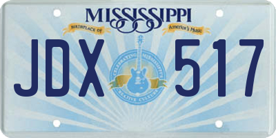 MS license plate JDX517