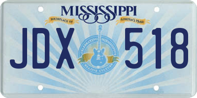 MS license plate JDX518