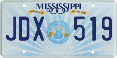 MS license plate JDX519