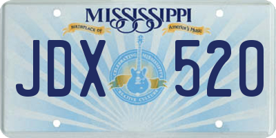 MS license plate JDX520