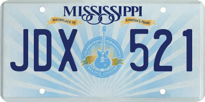 MS license plate JDX521