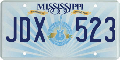 MS license plate JDX523