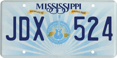 MS license plate JDX524