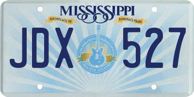MS license plate JDX527