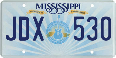MS license plate JDX530