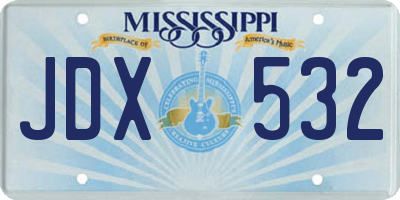 MS license plate JDX532