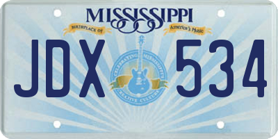 MS license plate JDX534