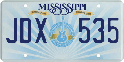 MS license plate JDX535
