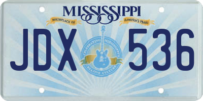MS license plate JDX536
