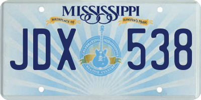 MS license plate JDX538