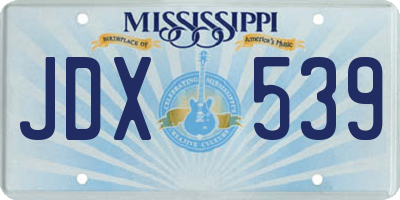 MS license plate JDX539