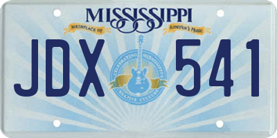 MS license plate JDX541