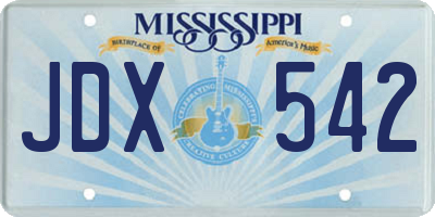 MS license plate JDX542
