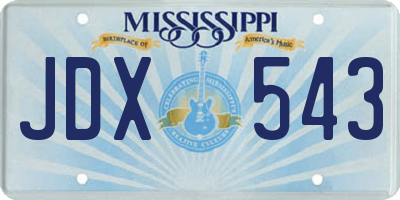 MS license plate JDX543