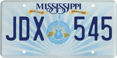 MS license plate JDX545