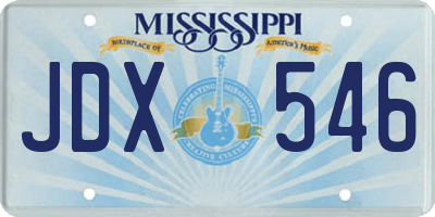 MS license plate JDX546