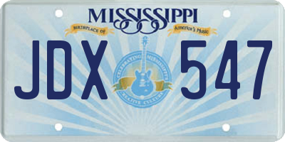 MS license plate JDX547