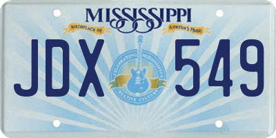 MS license plate JDX549