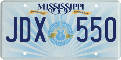 MS license plate JDX550