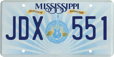 MS license plate JDX551