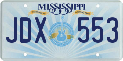 MS license plate JDX553