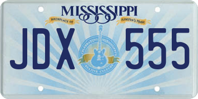 MS license plate JDX555