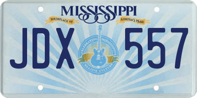 MS license plate JDX557