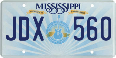 MS license plate JDX560