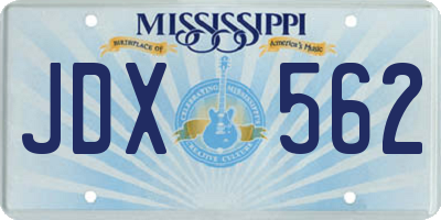 MS license plate JDX562