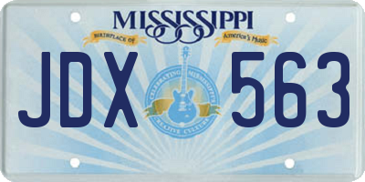 MS license plate JDX563