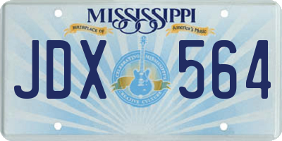 MS license plate JDX564