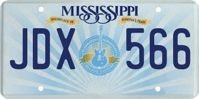MS license plate JDX566