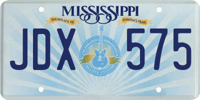 MS license plate JDX575