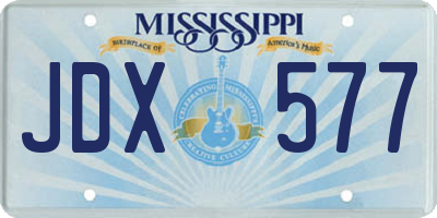 MS license plate JDX577