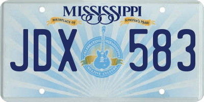 MS license plate JDX583