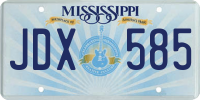 MS license plate JDX585