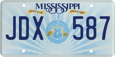 MS license plate JDX587
