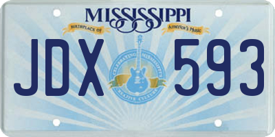 MS license plate JDX593