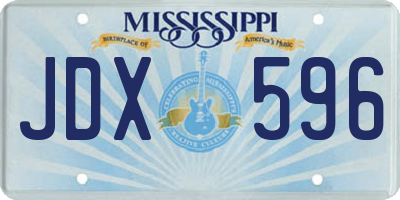 MS license plate JDX596